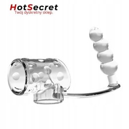 PRZEZROCZYSTY PIERŚCIEŃ EREKCYJNY Z KORKIEM ANALNYM